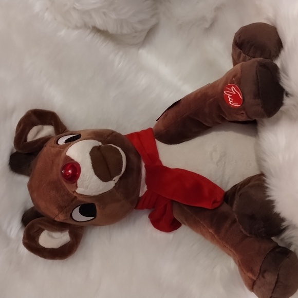 CHRISTMAS RUDOLPH the RED NOSED REINDEER LIGHTS, WRIGGLES & SINGS for HOLIDAYS! - Picture 4 of 17